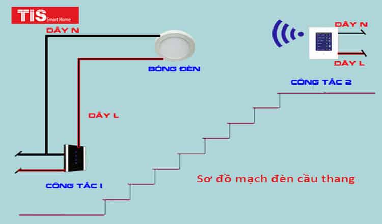 hướng dẫn đấu điện cầu thang